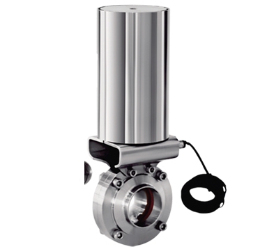 Pneumatic weld butterfly valve