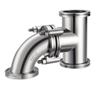 ISO high vacuum elbow tee