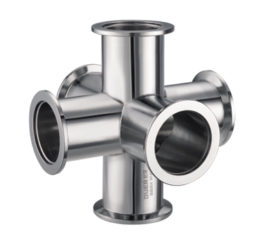 KF high vacuum quick-installed six-way fitting