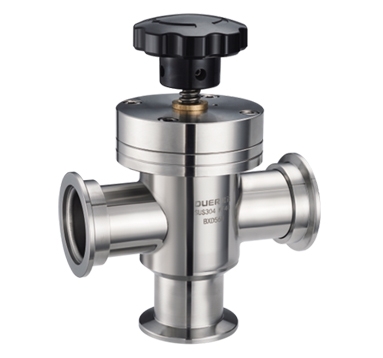 KF high vacuum three-way  baffle valve